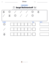 Sergei Rachmaninoff yazdırılabilir çalışma sayfası önizlemesi