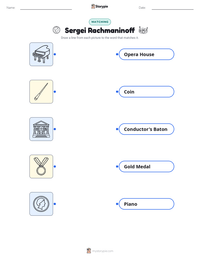 Sergei Rachmaninoff printable worksheet preview