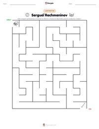 Aperçu de la feuille de travail imprimable Sergueï Rachmaninov
