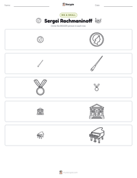 Sergei Rachmaninoff printable worksheet preview