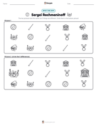 Sergei Rachmaninoff printable worksheet preview