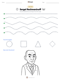 Sergei Rachmaninoff printable worksheet preview