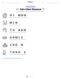 Koh-i-Noor Diamond printable worksheet preview