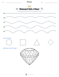 Aperçu de la feuille de travail imprimable Diamant Koh-i-Noor