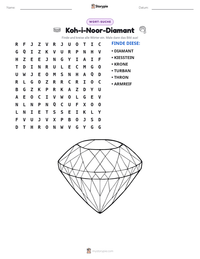 Koh-i-Noor-Diamant druckbare Arbeitsblatt Vorschau