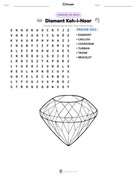 Aperçu de la feuille de travail imprimable Diamant Koh-i-Noor