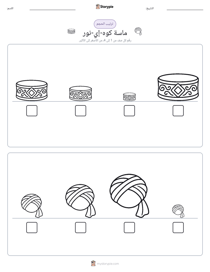 ترتيب الحجم