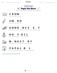 Pepin the Short printable worksheet preview