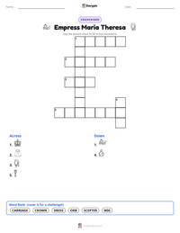 Empress Maria Theresa printable worksheet preview
