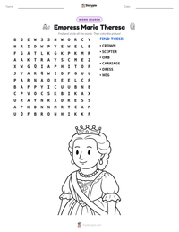 Empress Maria Theresa printable worksheet preview