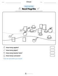 René Magritte printable worksheet preview