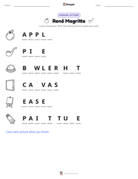 René Magritte printable worksheet preview