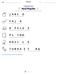 Podgląd drukowalnego arkusza ćwiczeń René Magritte
