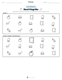 Prabaca lembar kerja cetak René Magritte