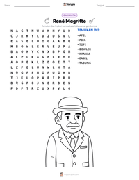 Prabaca lembar kerja cetak René Magritte