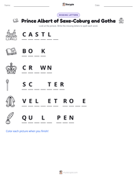 Prince Albert of Saxe-Coburg and Gotha printable worksheet preview