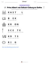 Prins Albert van Saksen-Coburg en Gotha afdrukbare werkblad voorbeeld