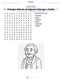 Vista previa de la hoja de trabajo imprimible de Príncipe Alberto de Sajonia-Coburgo y Gotha