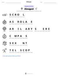 Almagest printable worksheet preview