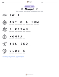 Podgląd drukowalnego arkusza ćwiczeń Almagest