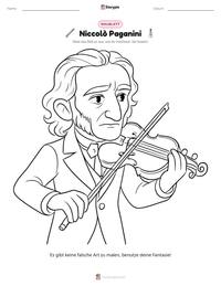 Niccolò Paganini druckbare Arbeitsblatt Vorschau