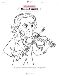Vista previa de la hoja de trabajo imprimible de Niccolò Paganini