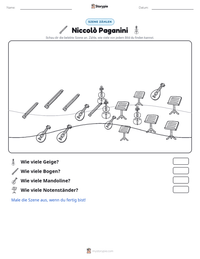 Niccolò Paganini druckbare Arbeitsblatt Vorschau