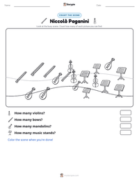 Niccolò Paganini printable worksheet preview