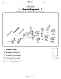 Niccolò Paganini afdrukbare werkblad voorbeeld