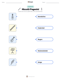 Niccolò Paganini druckbare Arbeitsblatt Vorschau