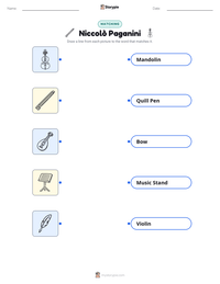 Niccolò Paganini printable worksheet preview