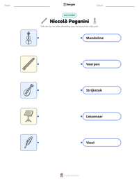 Niccolò Paganini afdrukbare werkblad voorbeeld