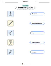 Niccolò Paganini yazdırılabilir çalışma sayfası önizlemesi