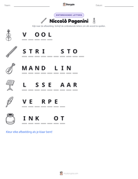 Niccolò Paganini afdrukbare werkblad voorbeeld