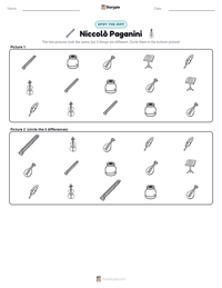 Niccolò Paganini printable worksheet preview