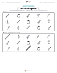 Niccolò Paganini afdrukbare werkblad voorbeeld