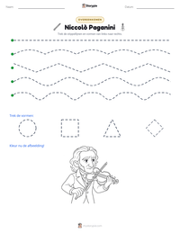 Niccolò Paganini afdrukbare werkblad voorbeeld