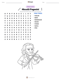Niccolò Paganini printable worksheet preview