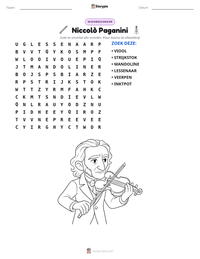 Niccolò Paganini afdrukbare werkblad voorbeeld