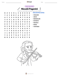 Prévia da folha de atividades imprimível Niccolò Paganini