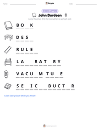 John Bardeen printable worksheet preview