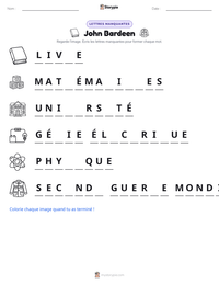 Aperçu de la feuille de travail imprimable John Bardeen