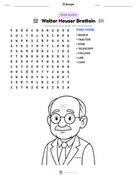 Walter Houser Brattain printable worksheet preview