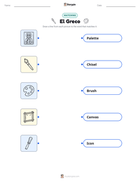 El Greco printable worksheet preview