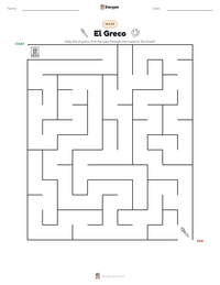 El Greco printable worksheet preview