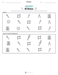El Greco printable worksheet preview