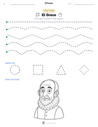 El Greco yazdırılabilir çalışma sayfası önizlemesi