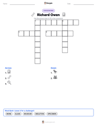 Richard Owen printable worksheet preview