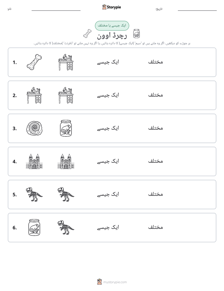 ایک جیسا یا مختلف