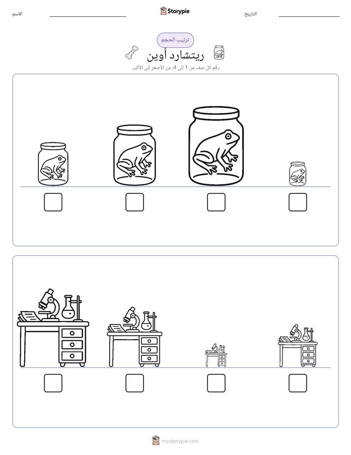 ترتيب الحجم
